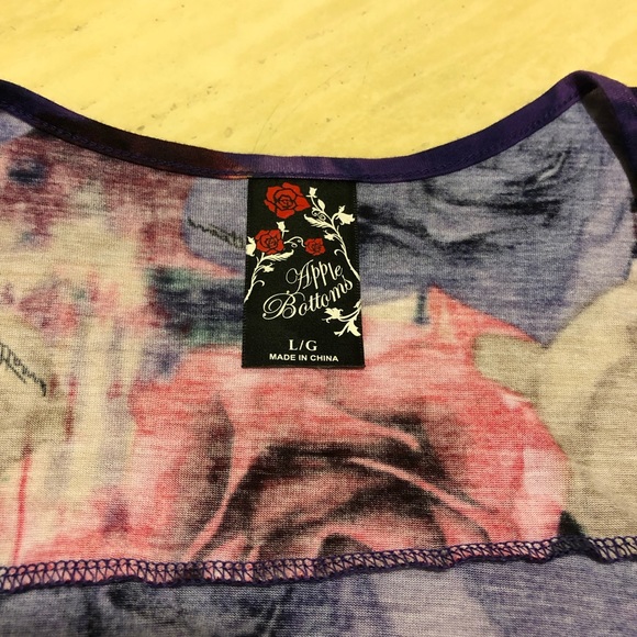 New Apple Bottles Colourful Floral Long Top Mini Dress Size M/L - Picture 5 of 8